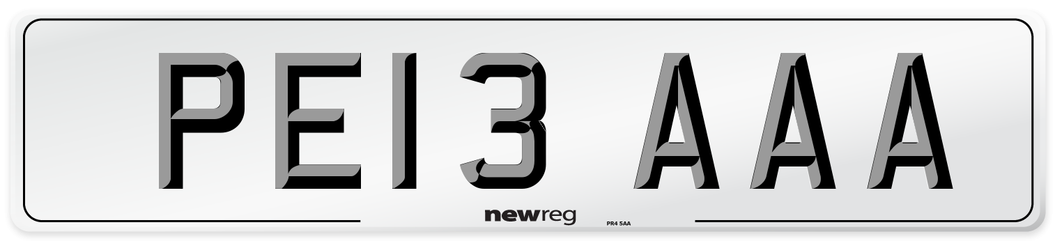 PE13 AAA Number Plate from New Reg